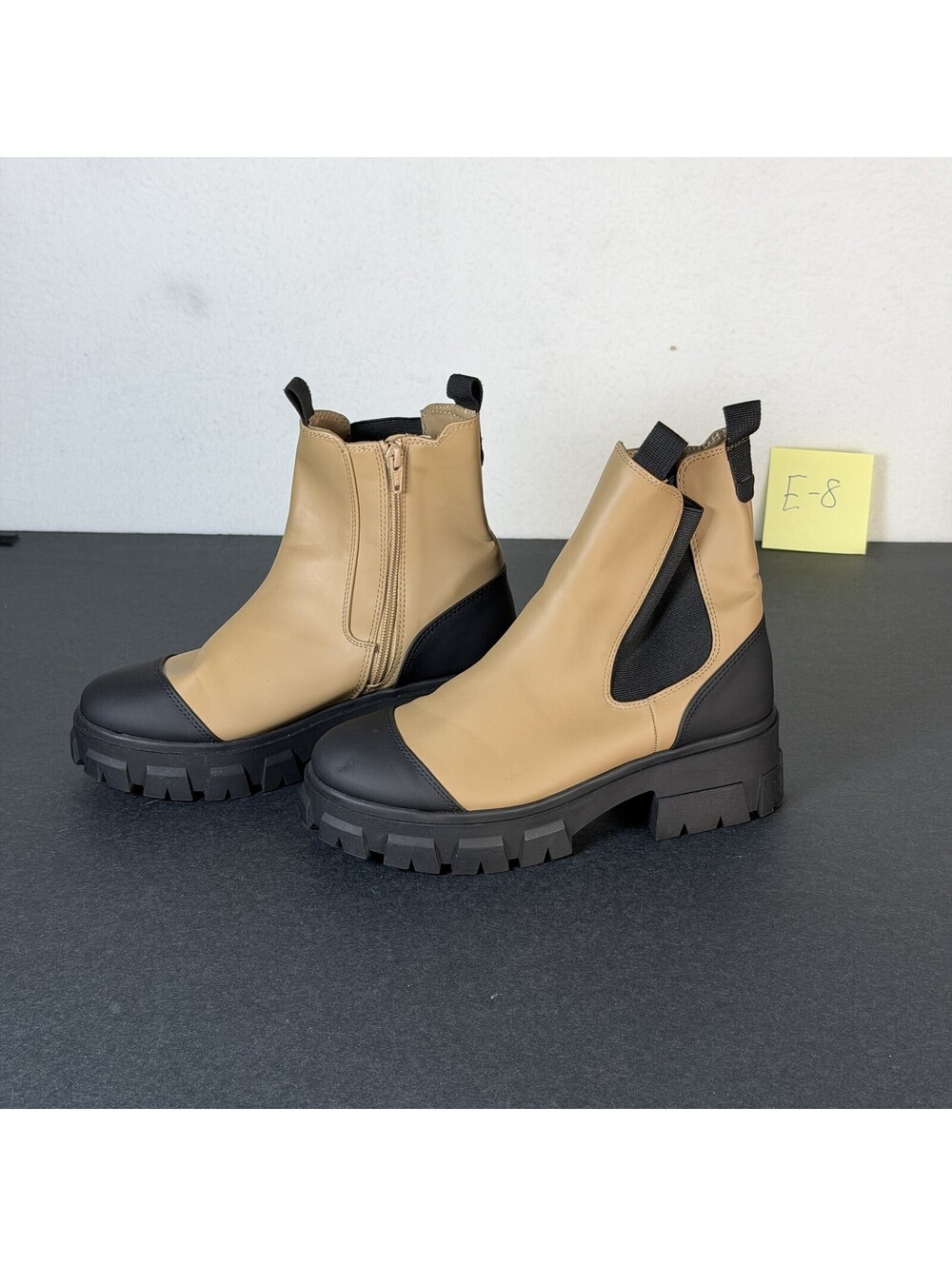 Target Women's Tan Black Lug Sole Platform Boots Size 8 E-8